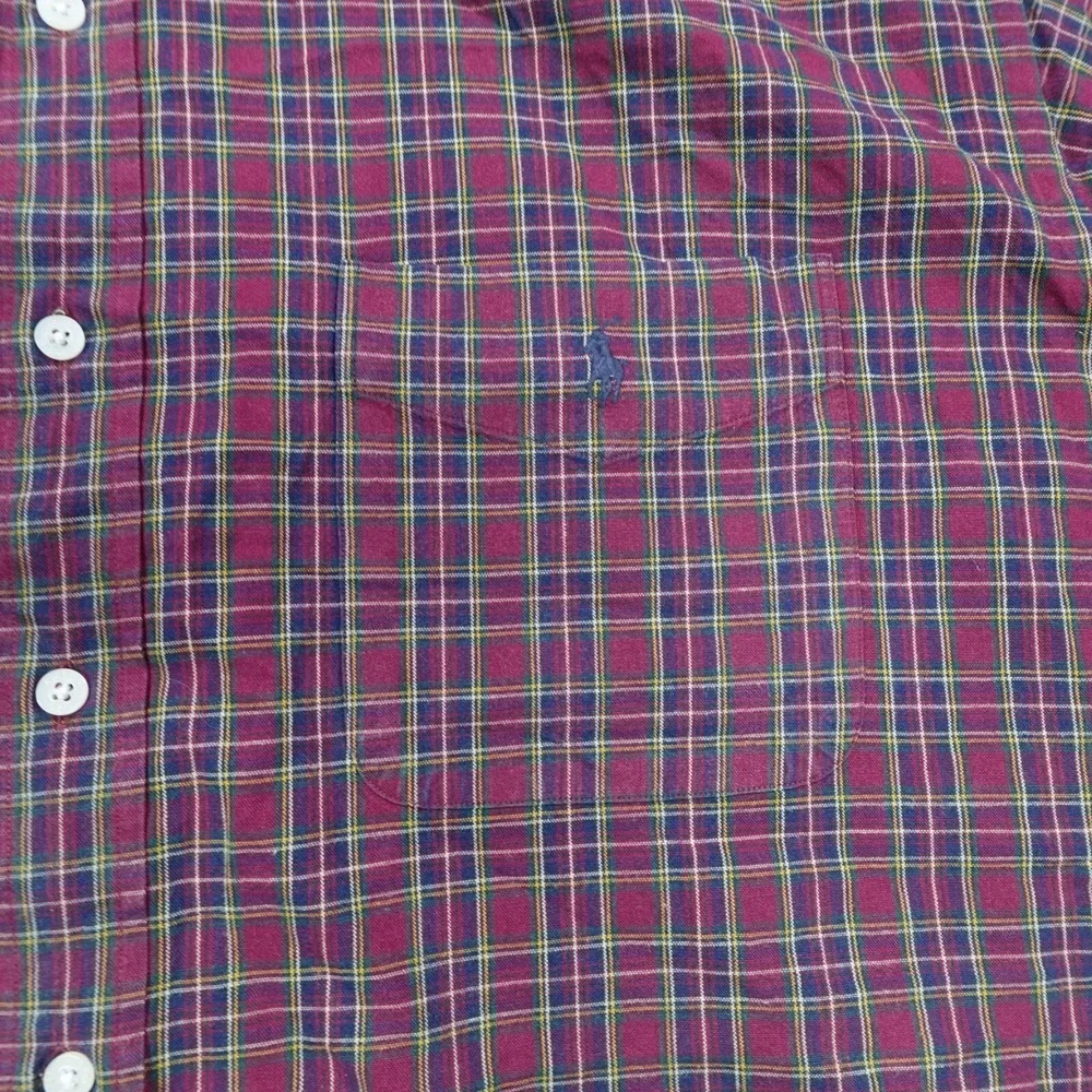 Ralph Lauren Golf Tilden Button Down Shirt XXL Red Plaid Tartan Long Sleeve Y2K - Picture 4 of 10